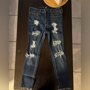 Hollister Ripped Blue Skinny Jeans